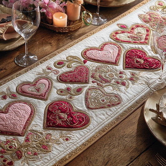 Heart Harmony Quilted Table Runner NCU0DV9071