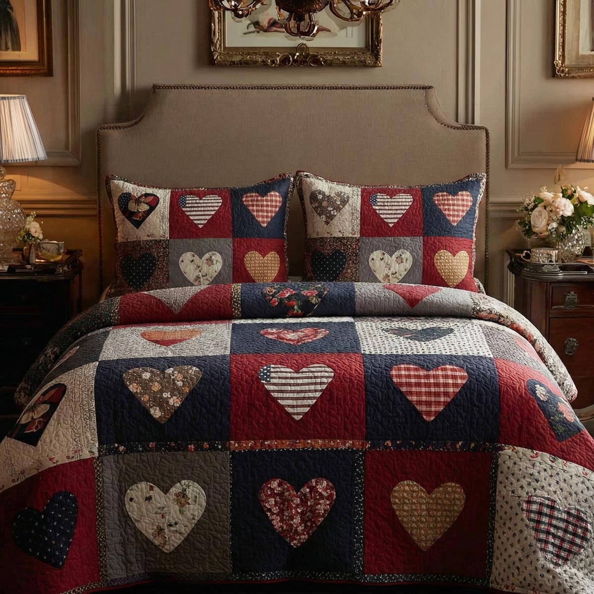 Heart Haven 3-Piece Quilted Bedding Set NCU0DV9240