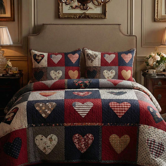 Heart Haven 3-Piece Quilted Bedding Set NCU0DV9240