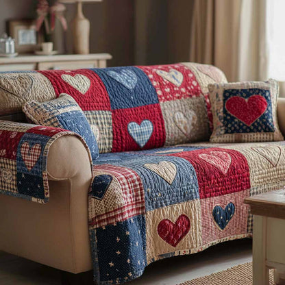 Heart Home Quilted Sofa Cover NCU0XD2329