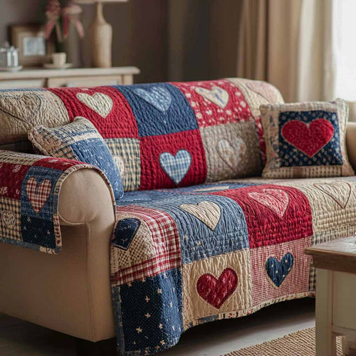 Heart Home Quilted Sofa Cover NCU0XD2329