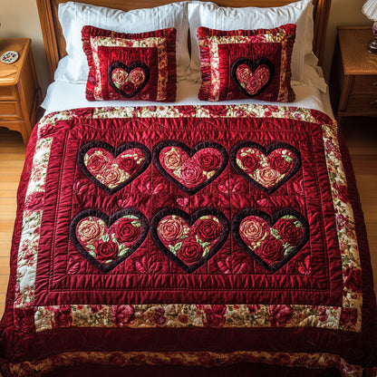 Heart Land 3-Piece Quilted Bedding Set NCU0NT3211