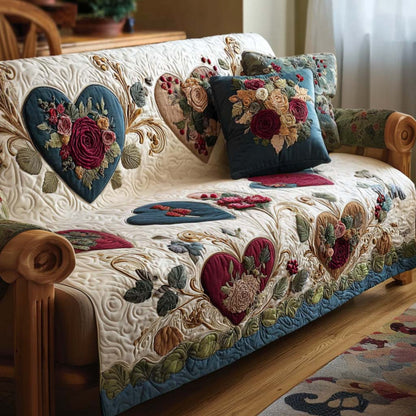 Heart Meadow Quilted Sofa Cover NCU0NT11526