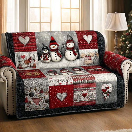Heart Patch Frosty Trio Quilted Sofa Cover NCU0XD2088