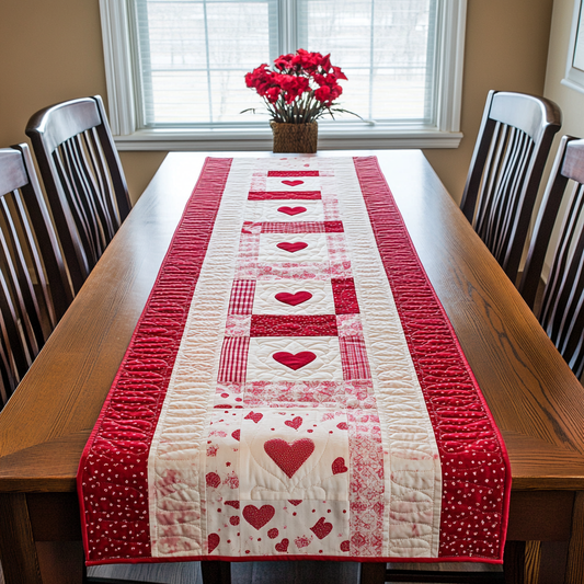 Heart Patch Quilted Table Runner NCU0DK8942