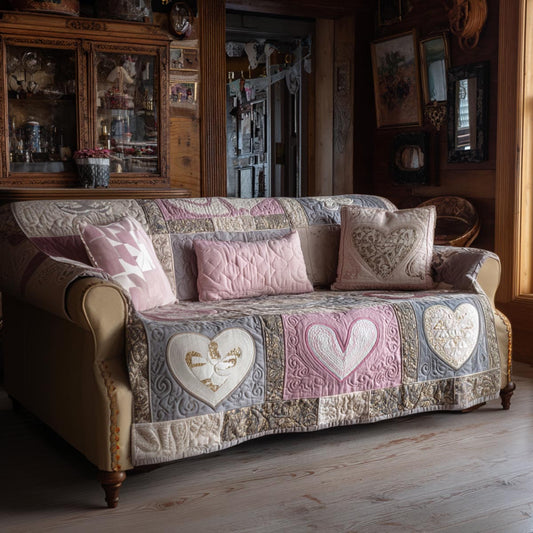 Heart Porch Quilted Sofa Cover NCU0DV9131