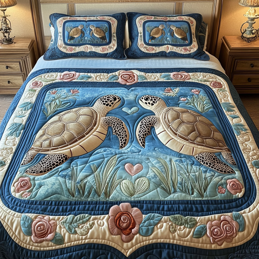 Heart Shell 3-Piece Quilted Bedding Set NCU0VH1564