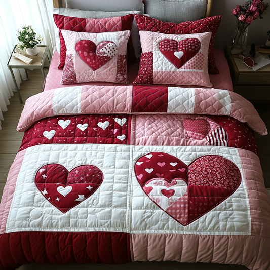 Heart To Heart 3-Piece Quilted Bedding Set NCU0DV2332