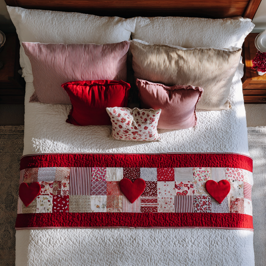 Heart Trail Quilted Bed Runner NCU0DK8964