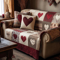 Heart Welcome Quilted Sofa Cover NCU0DV9127