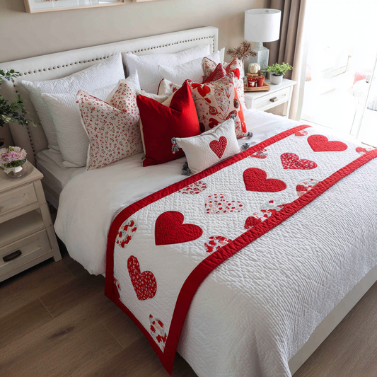 Heart Whisper Quilted Bed Runner NCU0DK8962