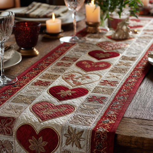 Heart Whisper Quilted Table Runner NCU0DV9075