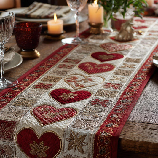 Heart Whisper Quilted Table Runner NCU0DV9075