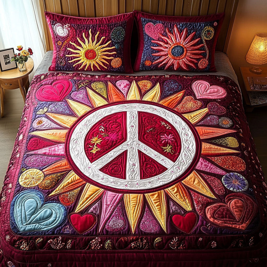 Heart and Harmony 3-Piece Quilted Bedding Set NCU0NT5761