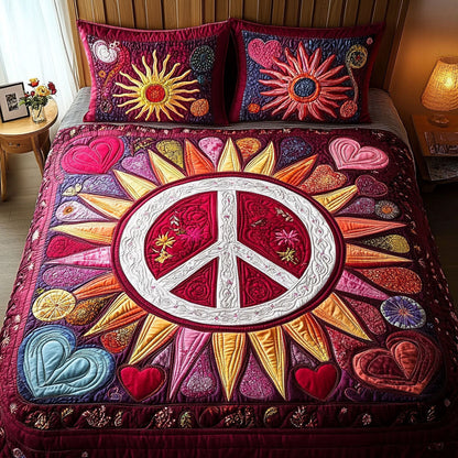 Heart and Harmony 3-Piece Quilted Bedding Set NCU0NT5761