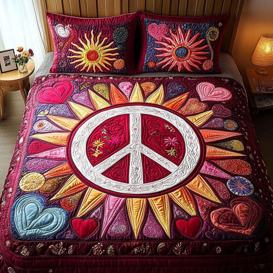 Heart and Harmony 3-Piece Quilted Bedding Set NCU0NT5761