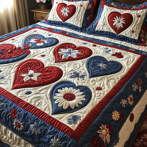 Heart of Freedom 3-Piece Quilted Bedding Set NCU0PT3704