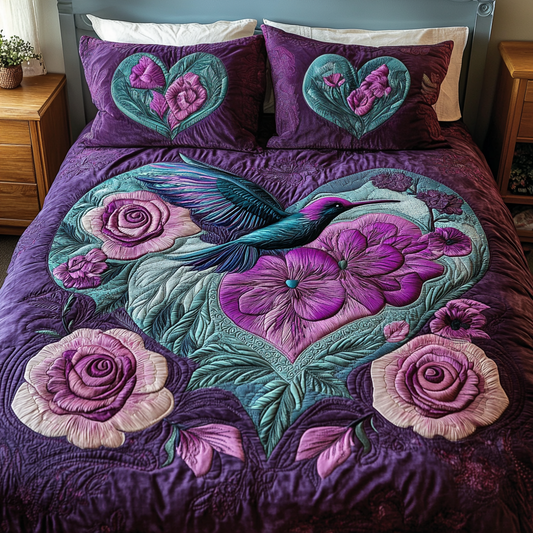 Heartbeat Haven 3-Piece Quilted Bedding Set NCU0VH1629