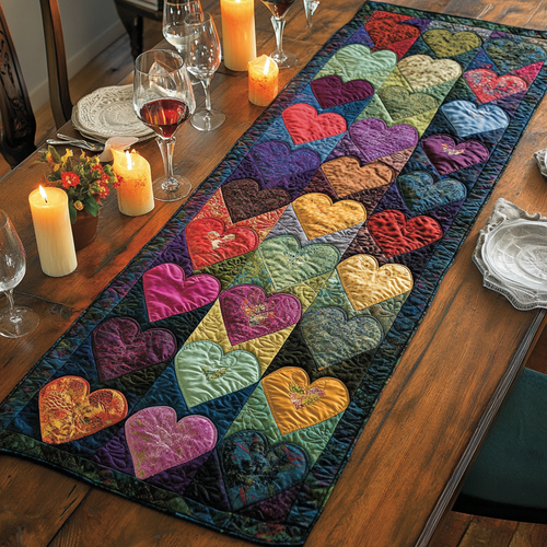 Heartbeat Runner Quilted Table Runner NCU0VH2354