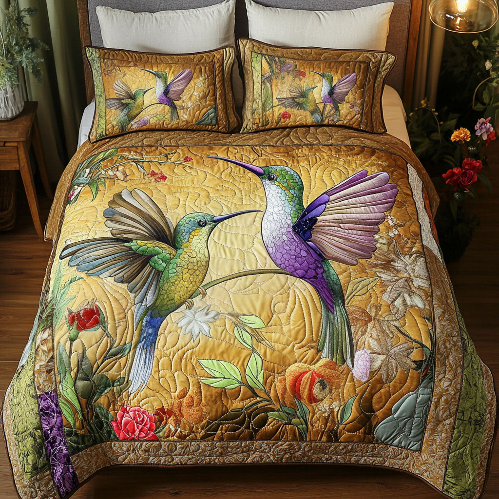 Heartbeats in Flight 3-Piece Quilted Bedding Set NCU0NT2740