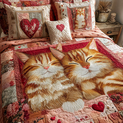 Heartbound Love 3-Piece Quilted Bedding Set NCU0NT11766
