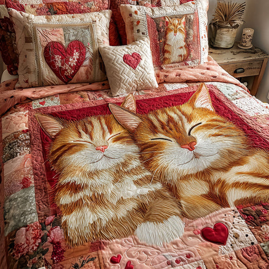 Heartbound Love 3-Piece Quilted Bedding Set NCU0NT11766