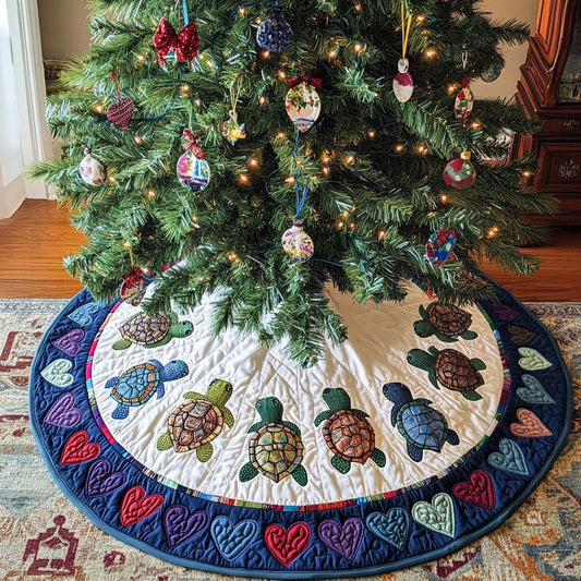 Hearted Sea Christmas Quilted Tree Skirt NCU0NT2109