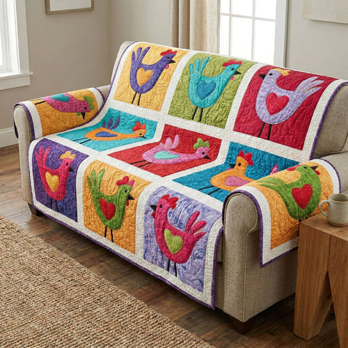 Heartfelt Barnyard Quilted Sofa Cover NCU0NT12383