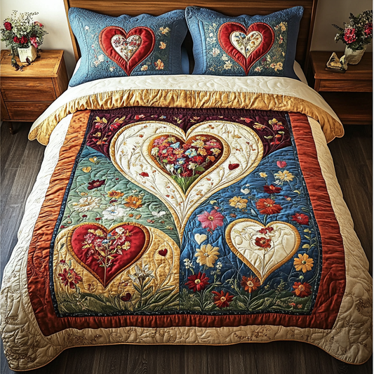 Heartfelt Dreams 3-Piece Quilted Bedding Set NCU0VH3017