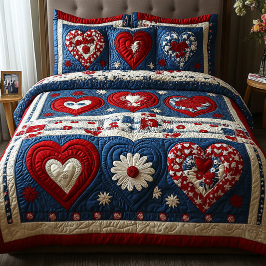 Heartfelt Elegance 3-Piece Quilted Bedding Set NCU0PT3716