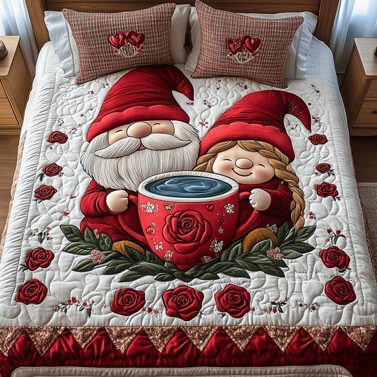 Heartfelt Gnome 3-Piece Quilted Bedding Set NCU0TH2566