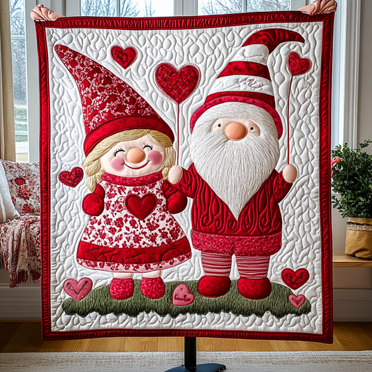 Heartfelt Gnomes Quilted Blanket NCU0VH1355