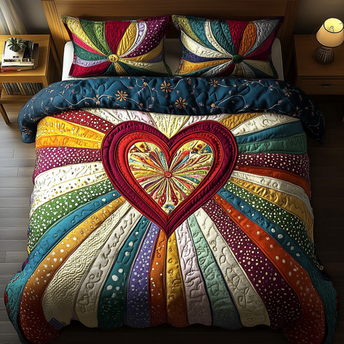 Heartfelt Harmony 3-Piece Quilted Bedding Set NCU0DK4254