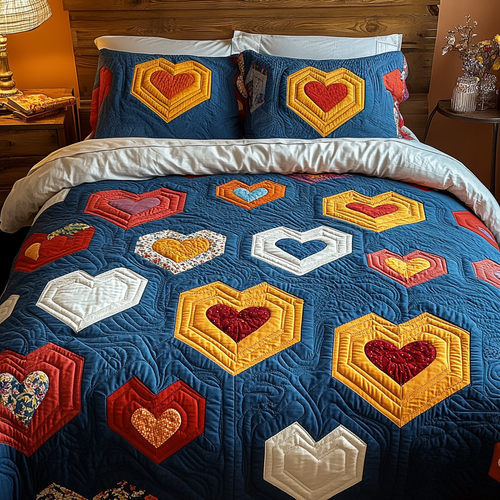Heartfelt Harmony 3-Piece Quilted Bedding Set NCU0VH2340