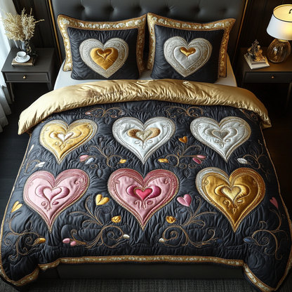 Heartfelt Harmony 3-Piece Quilted Bedding Set NCU0DV2724