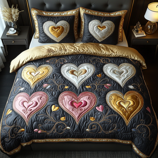 Heartfelt Harmony 3-Piece Quilted Bedding Set NCU0DV2724