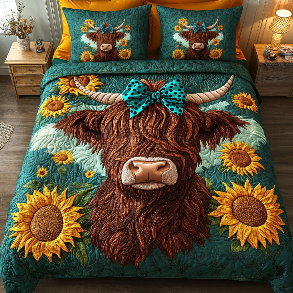 Heartfelt Heifers 3-Piece Quilted Bedding Set NCU0NT5543