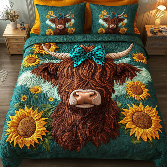 Heartfelt Heifers 3-Piece Quilted Bedding Set NCU0NT5543
