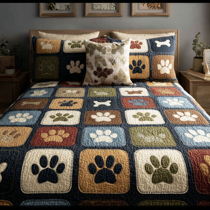 Heartfelt Paw 3-Piece Quilted Bedding Set NCU0NT11859