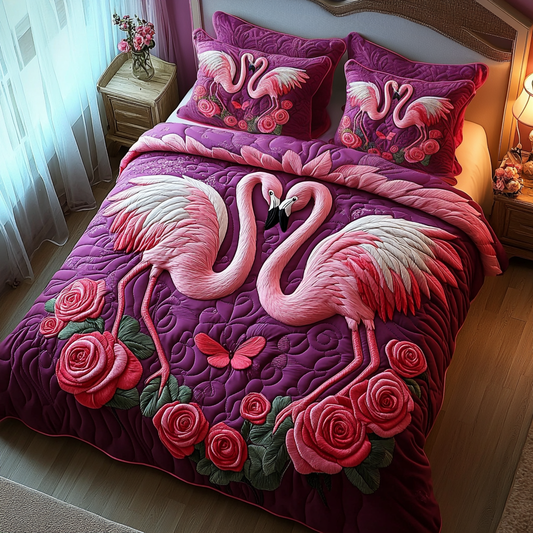 Heartfelt Plumage 3-Piece Quilted Bedding Set NCU0DV2384