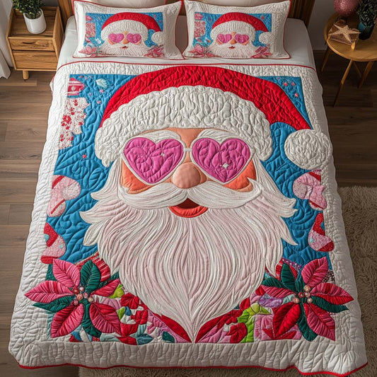 Heartfelt Santa 3-Piece Quilted Bedding Set NCU0NT2169