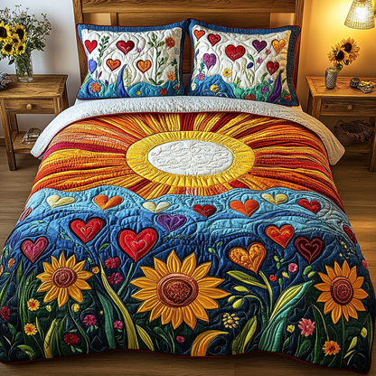 Heartful Garden 3-Piece Quilted Bedding Set NCU0VL1924