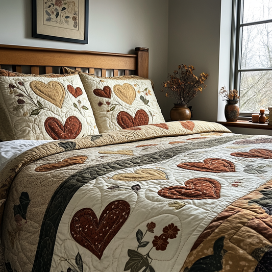 Hearth Heart 3-Piece Quilted Bedding Set NCU0DV5789