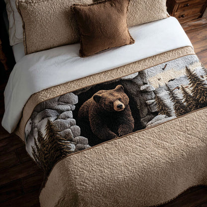 Hearthside Brown Bear Quilted Bed Runner NCU0PT9794