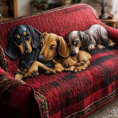 Hearthside Dachshund Quilted Sofa Cover NCU0PT9997