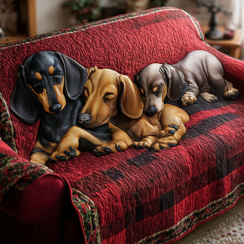 Hearthside Dachshund Quilted Sofa Cover NCU0PT9997