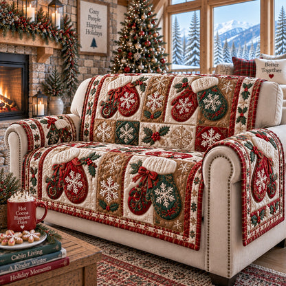 Hearthside Frost Mittens Quilted Sofa Cover NCU0VL4035