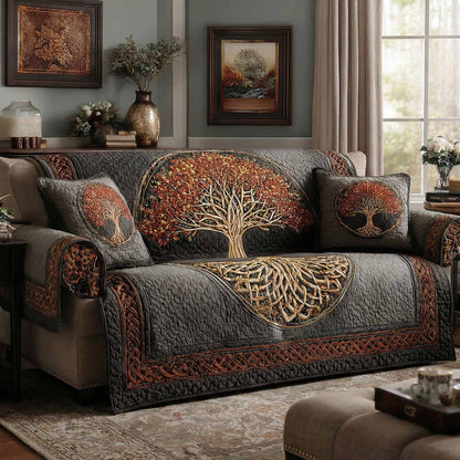 Hearthwood Circle Quilted Sofa Cover NCU0XD2377