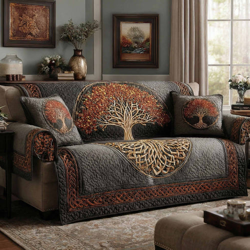 Hearthwood Circle Quilted Sofa Cover NCU0XD2377