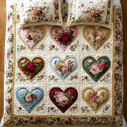 Heartline 3-Piece Quilted Bedding Set NCU0DK11587